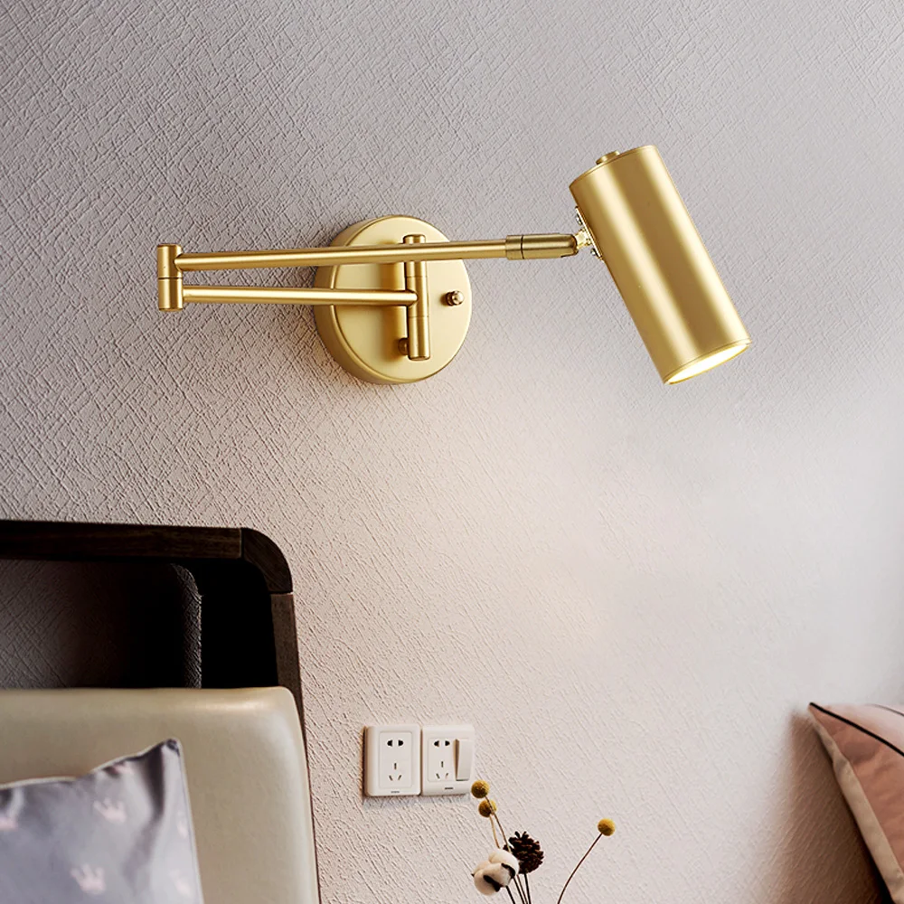 

Sanmusion long arm adjustable wall lamp home living room bedroom headbaord book lights study room reading wall sconces 2Pcs/lot