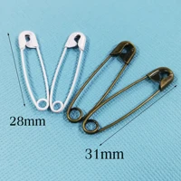 40 pcs antique bronzewhite safety pin brooch stitch markers metal brooch bar safety pins fasteners 28mm31mm