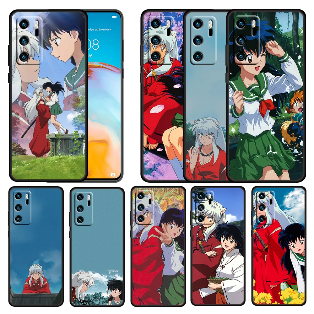

Inuyasha Japanese Manga for Huawei P50 P40 E P30 P20 P10 P9 P8 Pro Lite mini 5G Soft TPU Silicone Black Phone Case Cover