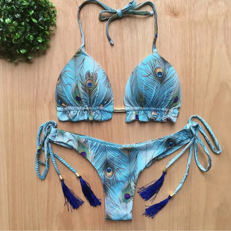 

2021 Sexy Swimsuit Floral Print Bikini Swimwear Women Female Bathing Suit 2 Pieces Swimsuit Brazilian Biquini Beachwear