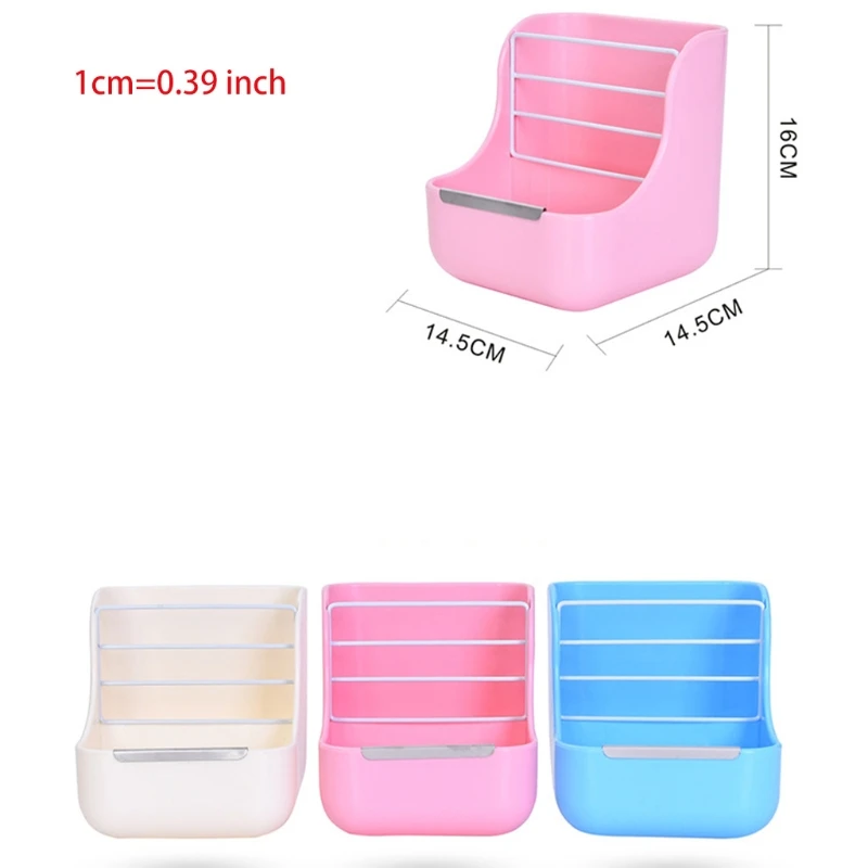 

2 in 1 Grass/Food Feeding Double Bowls Rabbit Hay Feeder Rack for Small Animal Chinchillas Hamsters Bunny Supplies
