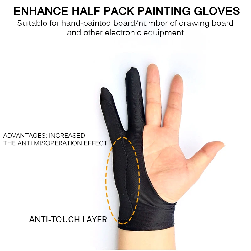 Two-fingers Artist Anti-touch Glove for Drawing Tablet Right and Left Hand Anti-Fouling ipad Screen Board | Компьютеры и офис