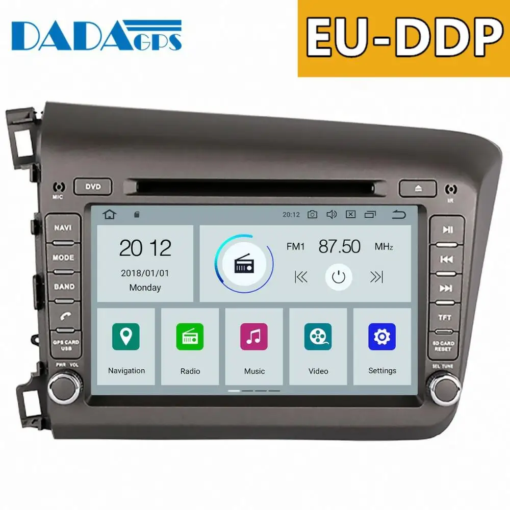 Новейший автомобильный мультимедийный DVD плеер Android 9 0 магнитола для Honda Civic left 2012