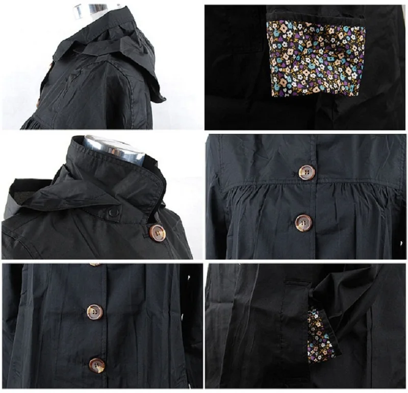 Женская ветровка длинный дождевик 2019 непромокаемая дышащая дождевая куртка