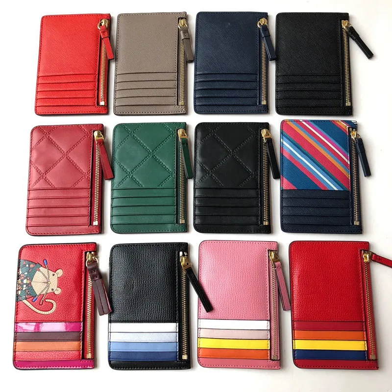 

10pcs/lot length wallet women fashion Card package cartoon pattern Simple coin purse genuine leather material