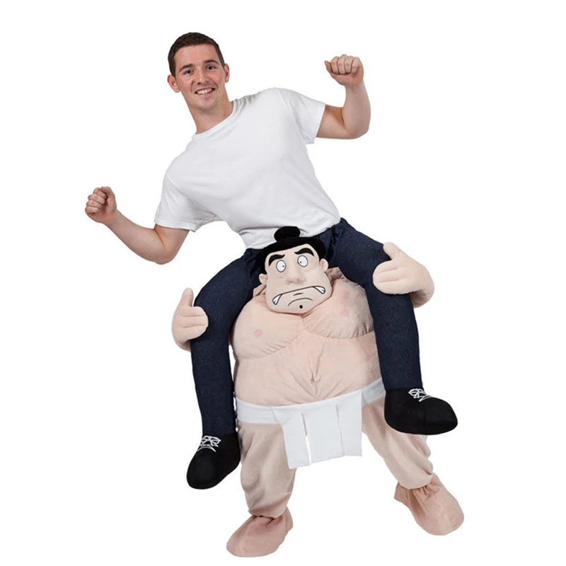 

160-190CM Adults Kids Japanese Sumo Carry Me Mascot Magic Pants Outfit Halloween Cosplay Costumes Carnival Party Dress Up Suit