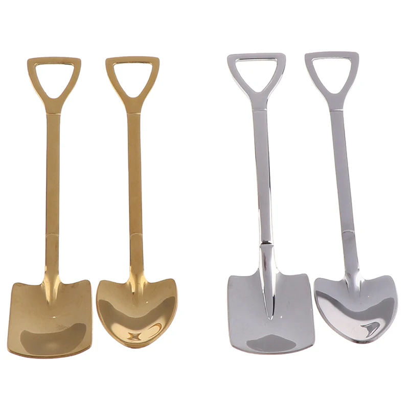 

304 Stainless Steel Dessert Spoon Watermelon Spoon Ice Cream Spoon Tip Shovel Flat Shovel Creative Retro Shovel Coffee Spoon