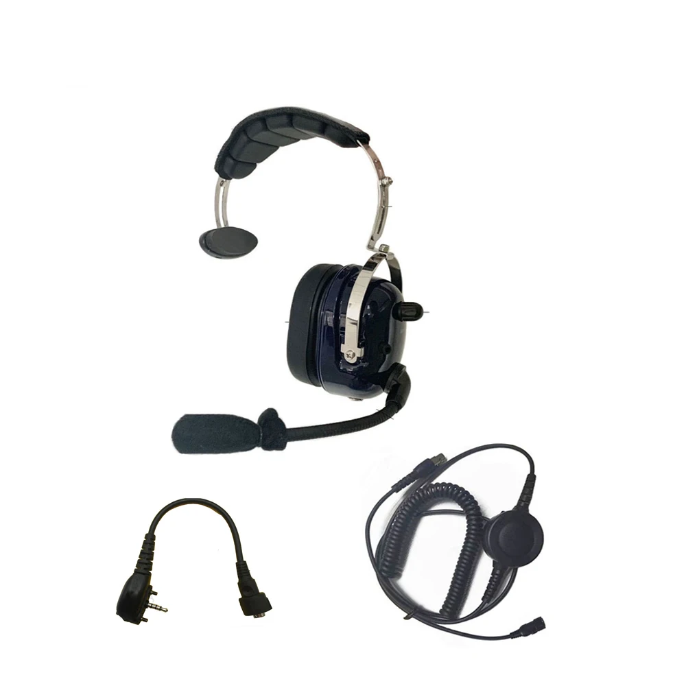 One Side Boom Mic Two Way Radio Headset Noise Cancelling For Vertex VX231 VX261 VX351 VX-417 VX-451 EVX-531 EVX-534