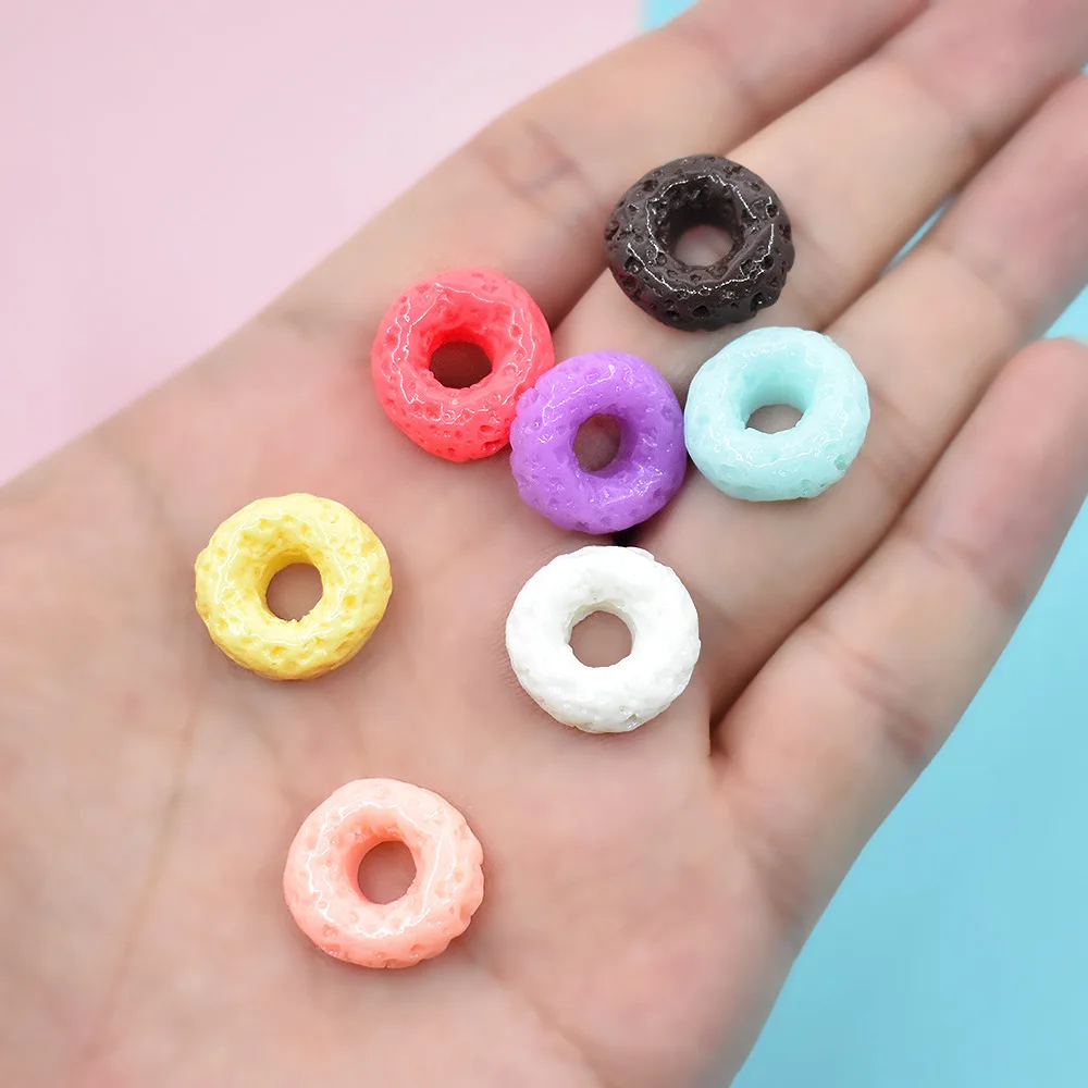 20 штук Diy смолы с симпатичным рисунком в форме пончика головистой формы Запчасти