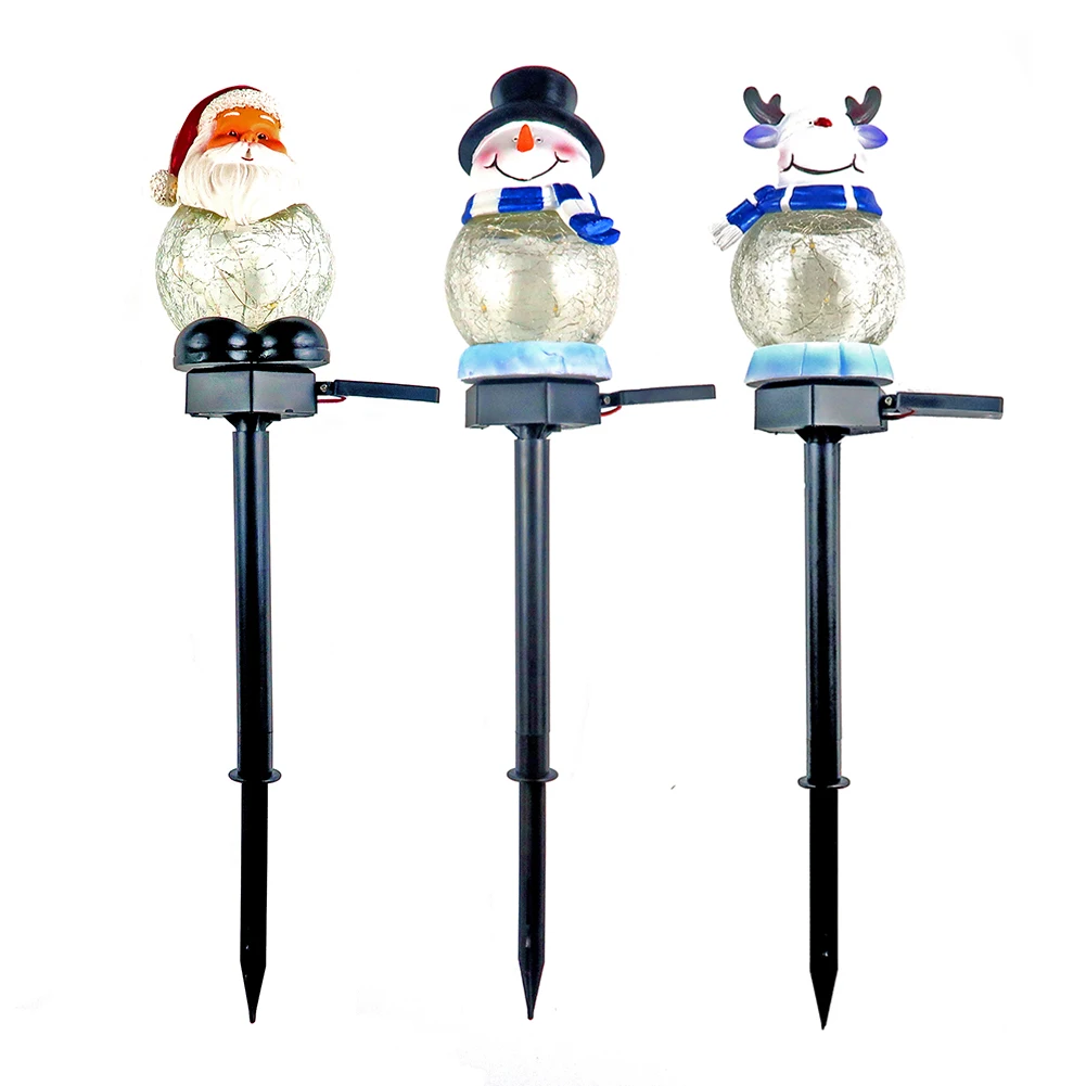 

10LED Lawn Lamps Solar Waterproof Outdoor Garden Crackle Glass Starry Courtyard Lawn Path Ground Plug Night Light