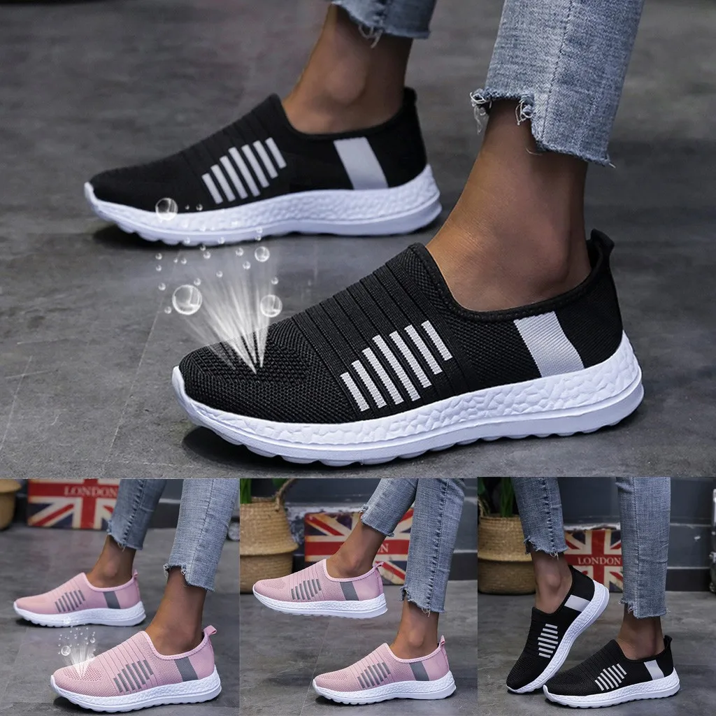 Women Tennis shoes 2020 solid color round toe light comfortable breathable sports women sneakers socks plus size | Спорт и