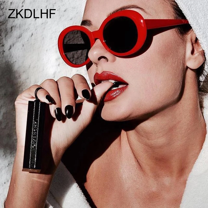 Retro Round Style Sunglasses Woman Brand Designer Sun Glasses Male Female Fashion Oval Red White Black Eyewear Vintage Goggle UV