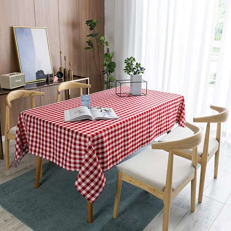 

Home Classic Lattice Waterproof Tablecloth Restaurant Household Tablecloth Antifouling and Oilproof Rectangular Tablecloth Nappe
