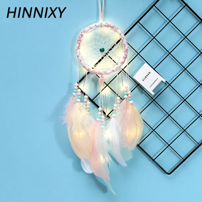 Hinnixy Ловец снов ночные светильники для девочек Декор спальни Подвесная лампа