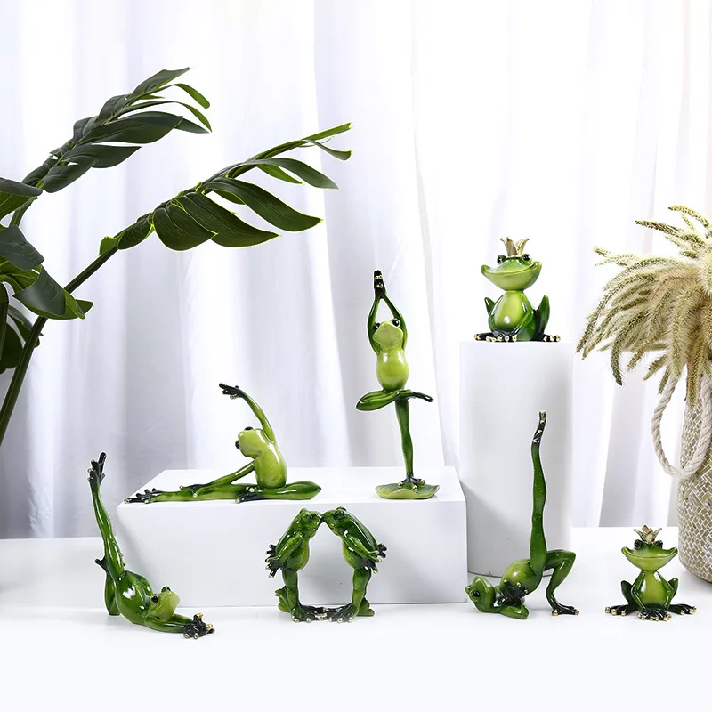 VILEAD полимерные фигурки лягушек для йоги украшения сада крыльца магазин животных