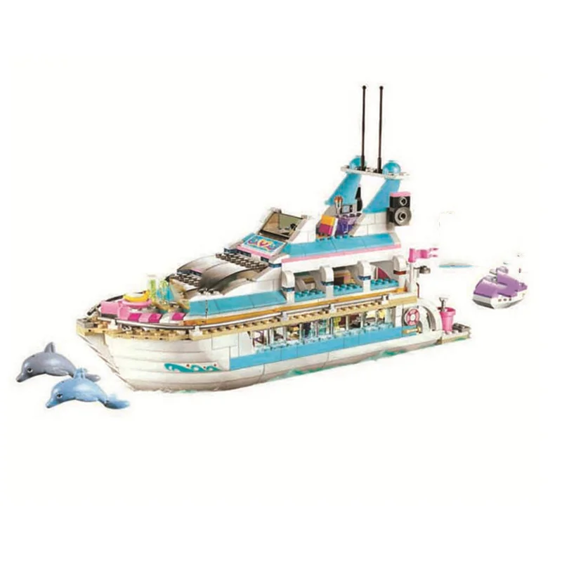 

IN STOCK NO BOX good friend seaside cruise ship play, puzzle building block birthday gift support drop shipping 618PCS