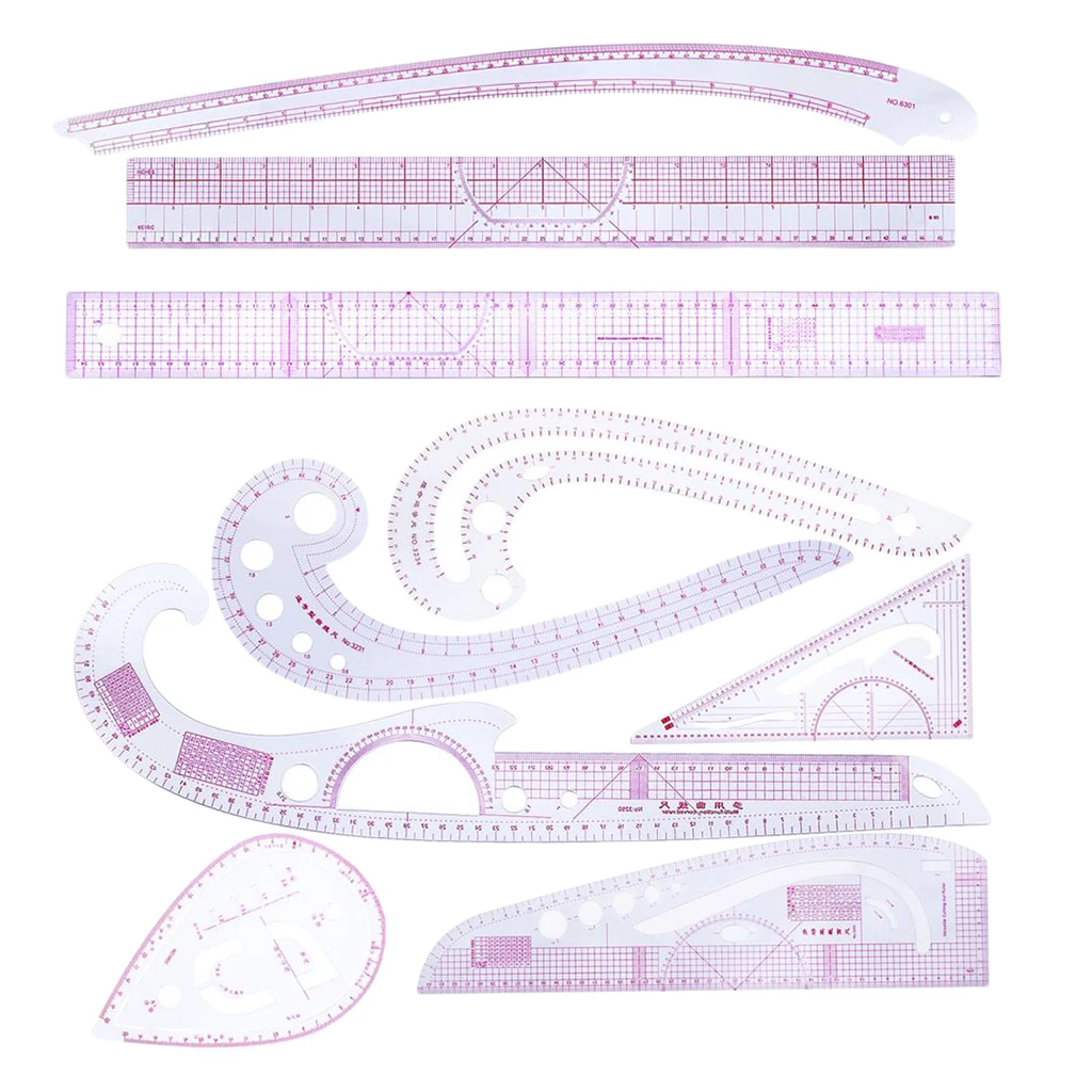 9pcs French Curve Straight Ruler Set For Tailor Dressmaking Clothing Design | Дом и сад
