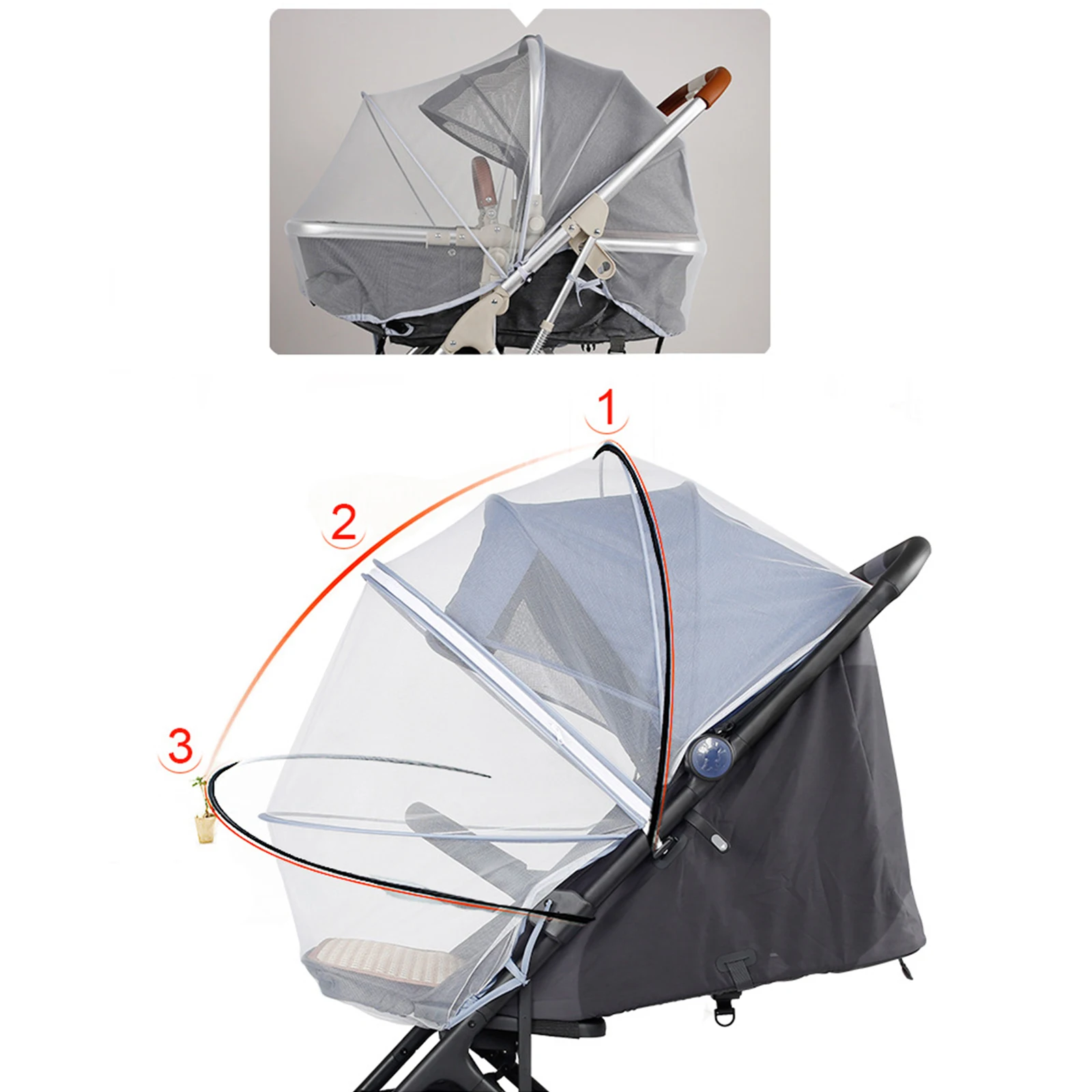 

Flexible Mesh Stroller Mosquito Practical Bug Net Stretchable Breathable Mosquito Net For Baby Car Seats Strollers Cradles