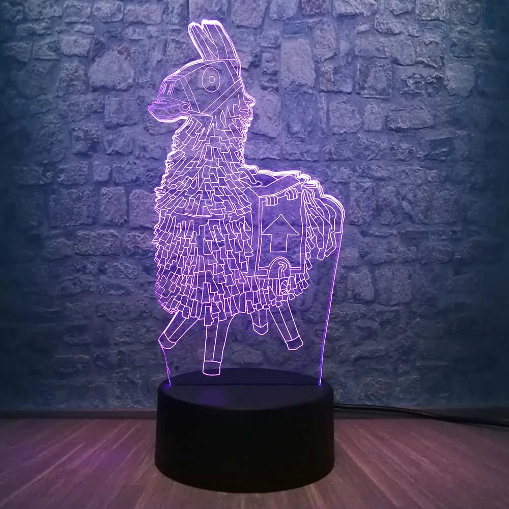 Новинка, креативный Деревянный конь, 3D светодиодный светильник, RGB реветь, 7 цветов, для украшения детской комнаты, настольный ночник, светильник, рождественские подарки