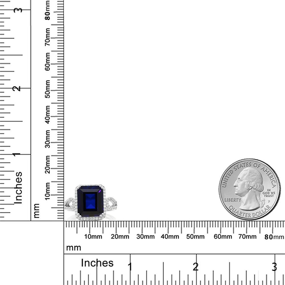 GemStoneKing 5 00 Ct восьмиугольное кольцо с искусственным сапфиром коктейльное 925 пробы