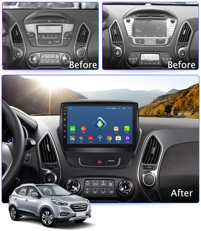 4G Lte All Netcom 9 inch Wanqi 9.1 Car Radio DVD Player for Hyundai IX35 2010-2013 GPS Navigation | Автомобили и мотоциклы