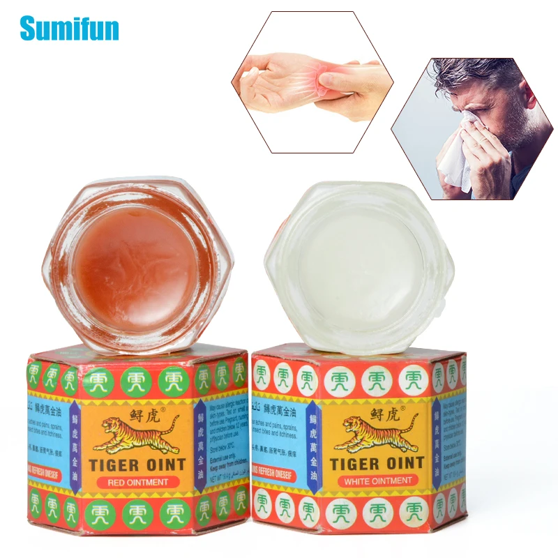 1 шт. 100% оригинальный Тайланд красный/белый тигровый бальзам обезболивающая мазь