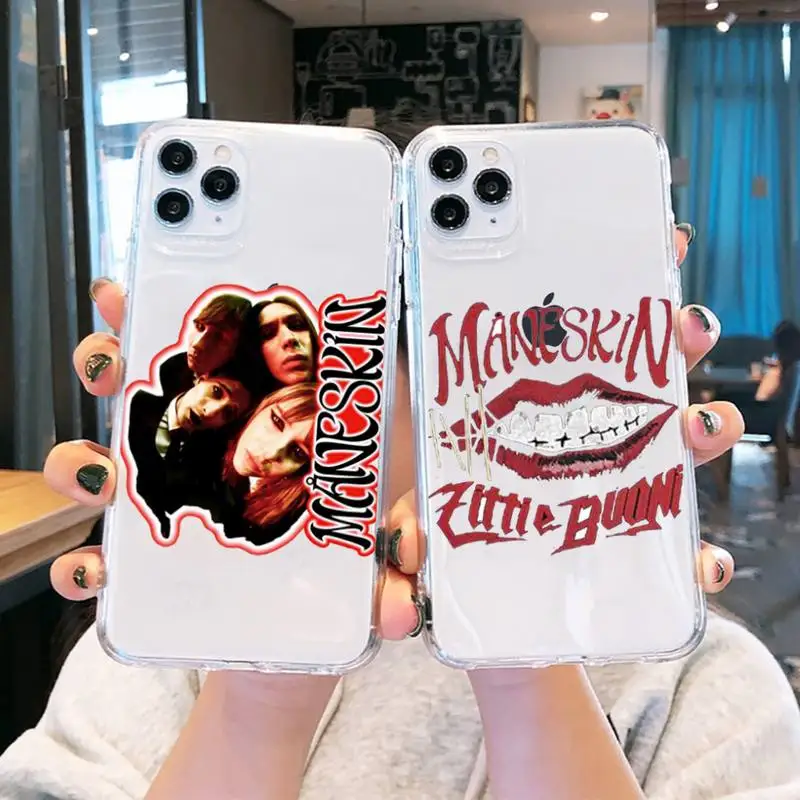 

Maneskin Phone Case Transparent soft For iphone 13 12 11 8 7 plus mini x xs xr pro max