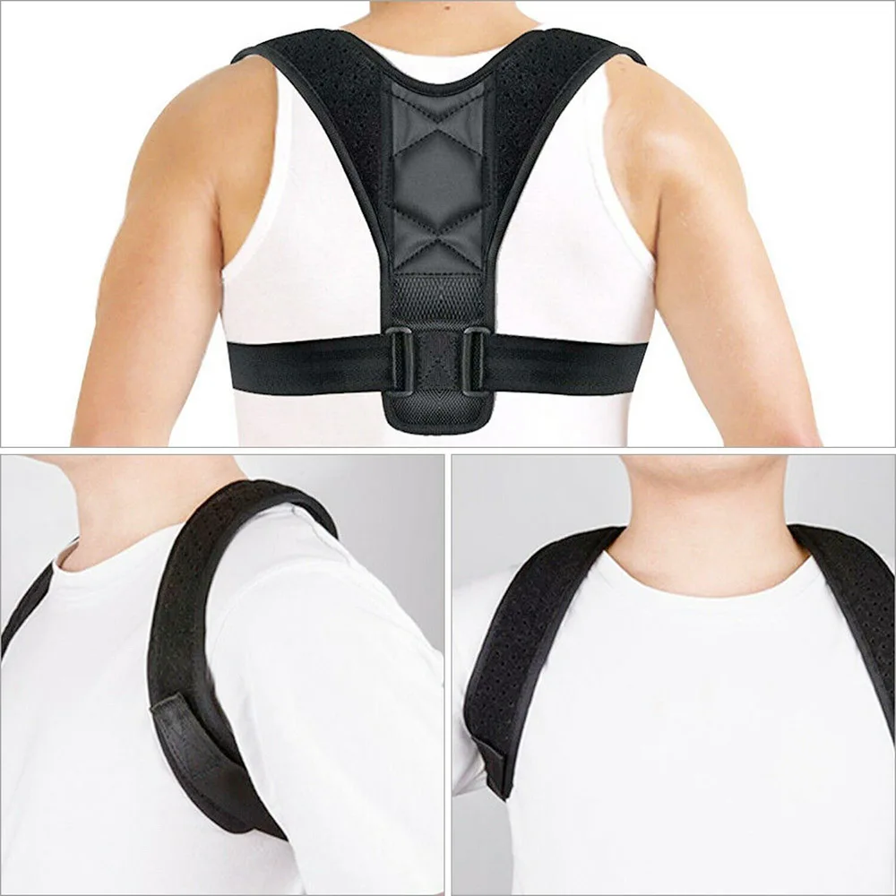 Unisex Posture Brace Correction Strap Adjustable Clavicle Support Back Straightener Pain Relief Neck Back Brace Support Belt