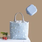 Портативная сумка для ланча, изолированная сумка-холодильник для хранения, сумка-тоут для офиса, сумка для бенто, многоразовый контейнер для еды