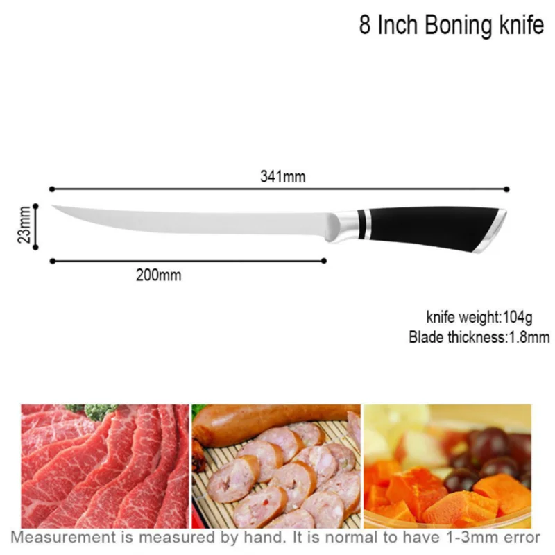 

Stainless steel horseshoe handle 678-inch piercing knife deboning knife dividing knife deboning knife sashimi knife fish knife