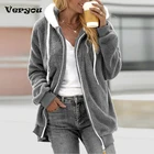 Зимняя Толстовка с длинным рукавом, верхняя одежда, куртка на молнии большого размера, женское модное пальто, Повседневная плюшевая теплая куртка с длинным рукавом