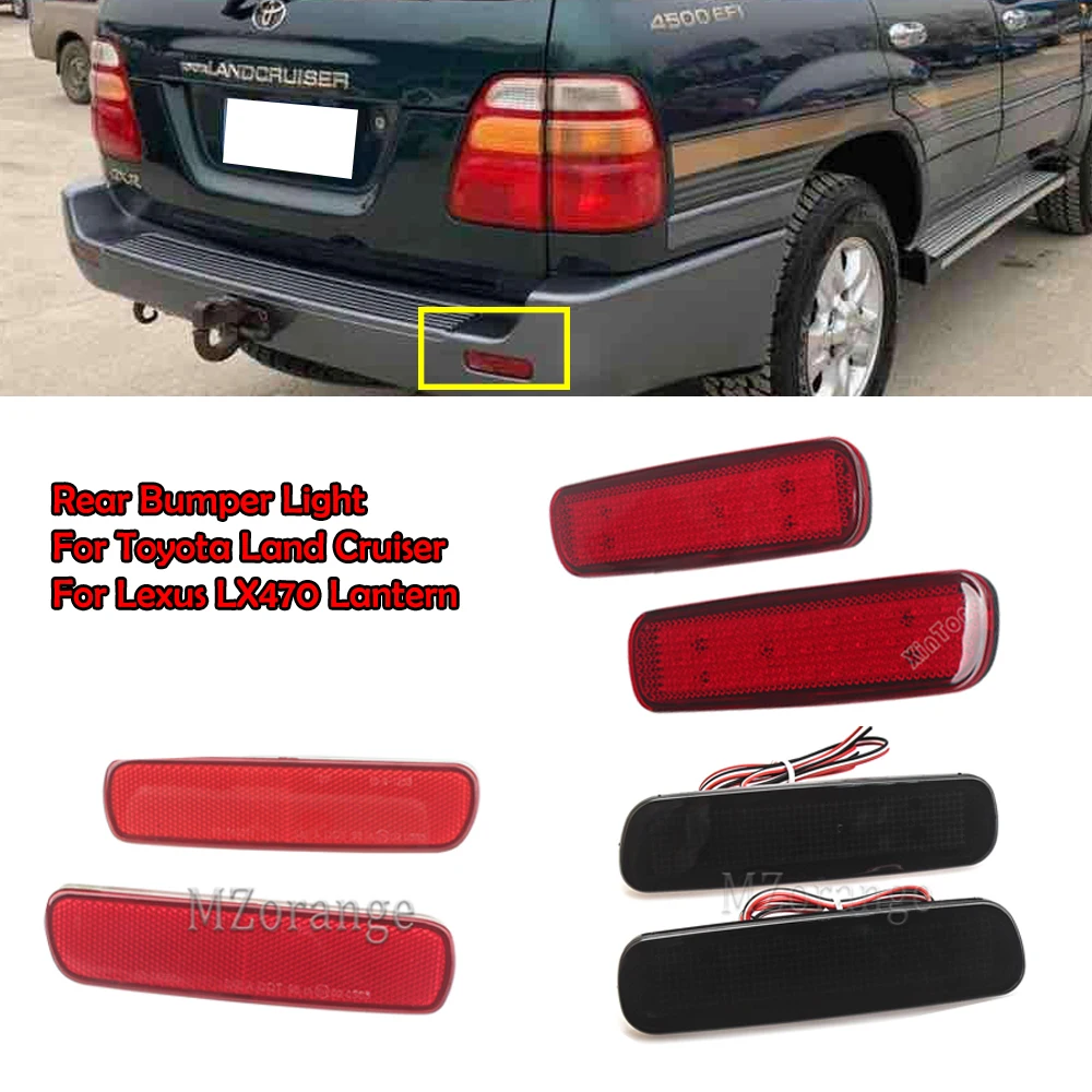 

MZORANGE 2PCS LED Rear Bumper Reflector Light For Toyota Land Cruiser/For Lexus LX470 Brake Stop DRL Fog Lamp Car Accessories