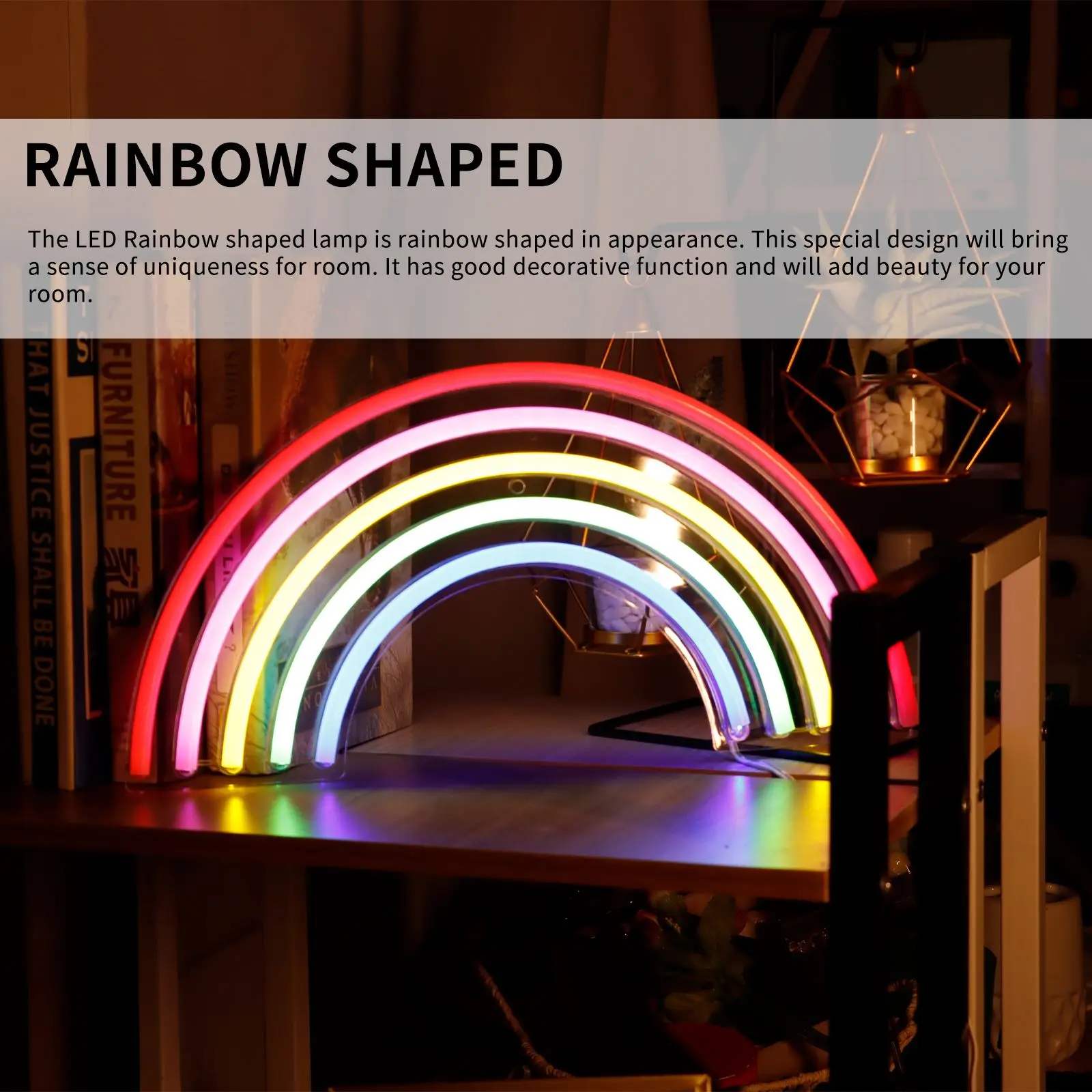 

Светодиодная форма радуги с питанием от USB, радужная неоновая лампа для моделирования, акриловая Радужная декоративная лампа для дома, гост...