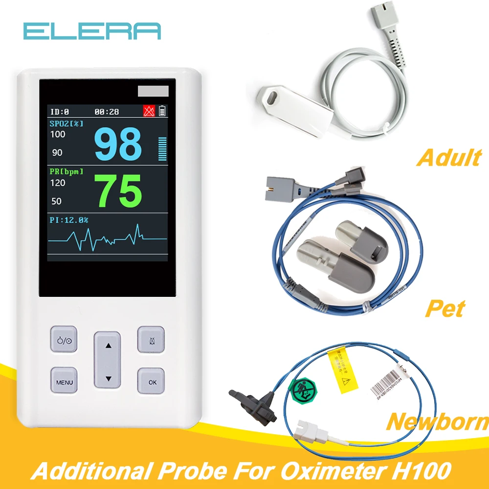 Зонд для пульсоксиметра ручной прибор измерения пульса взрослых новорожденных