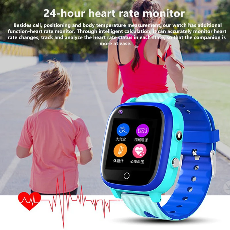 t5s kids smart watch measuring body temp 4g gps wifi lbs tracker phone watch sos video call for children anti lost monitor baby free global shipping