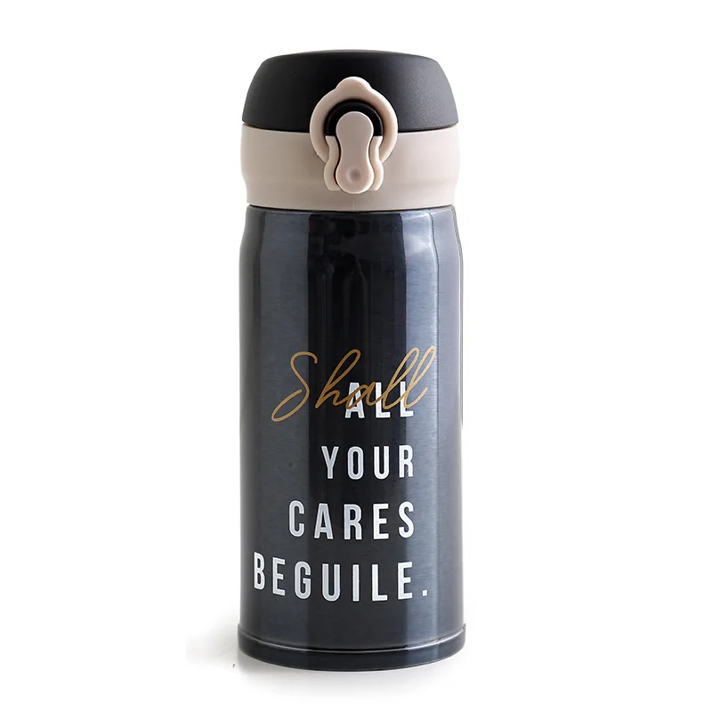 

Korean Style Vacuum Stainless Steel Vacuum Flask Fashion Male and Female Students Water Cup Outdoor Portable Sports Cover Cup