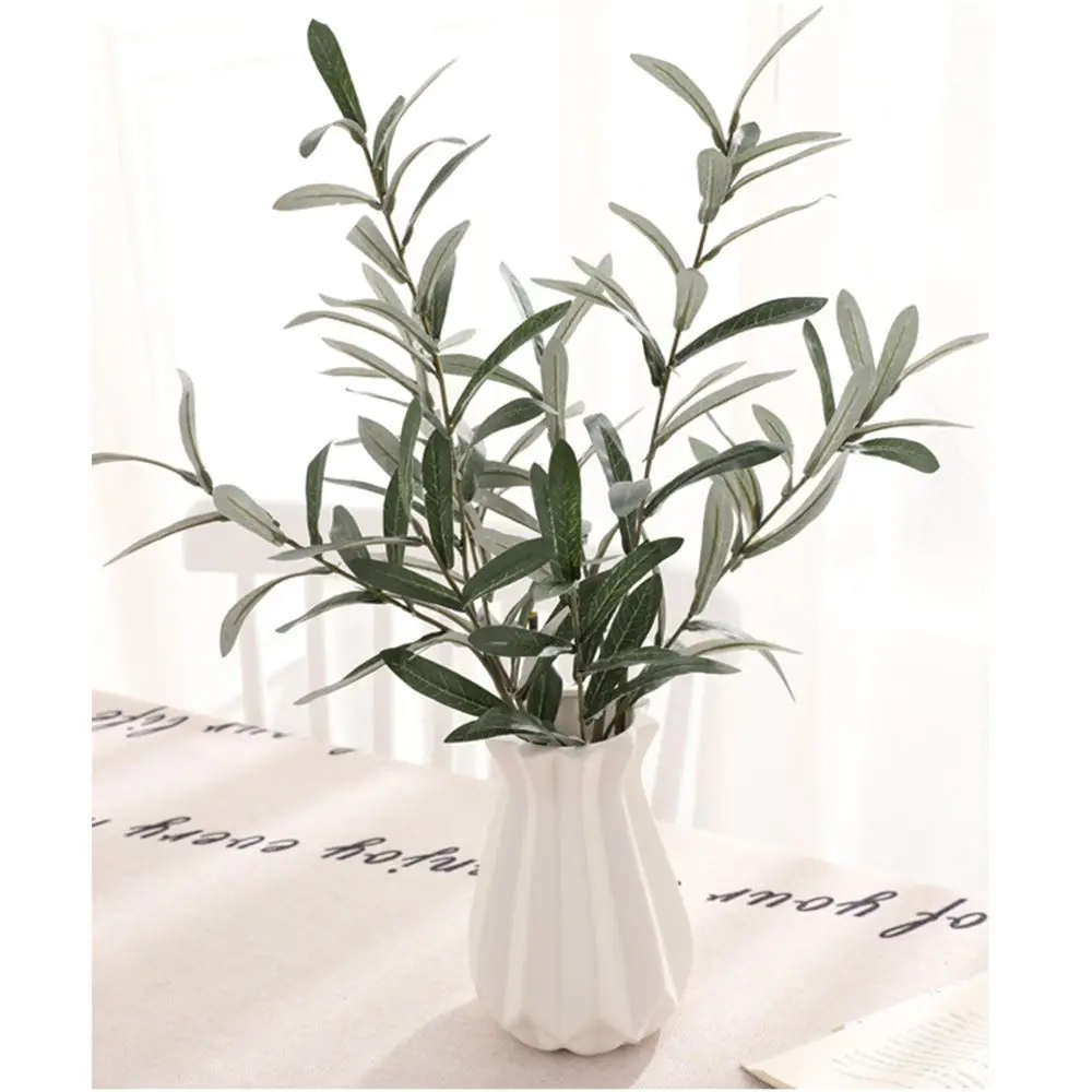 

70cm Artificial Fake Olive Leaves Olive Tree Branches Green Leaf Plants Fruits Green Plant Home Decor Branch Wreaths Decoration