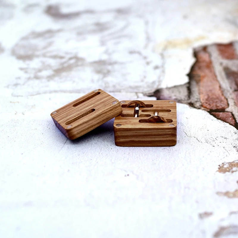 

High Quality Men Suit Wooden Cufflink Gift Box Wood Jewelry Keepsake Storage Box