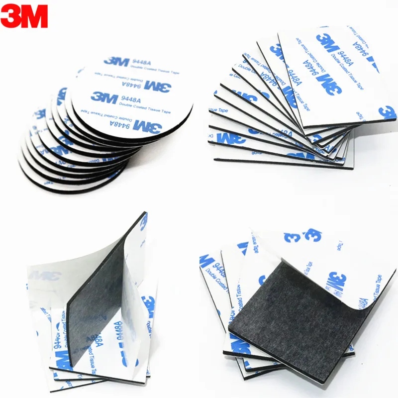 10pcs Round/Rectangle 3M Double Sided Tape EVA Foam Pad Stable Performance Super Sticky High Temperature Resistance DIY
