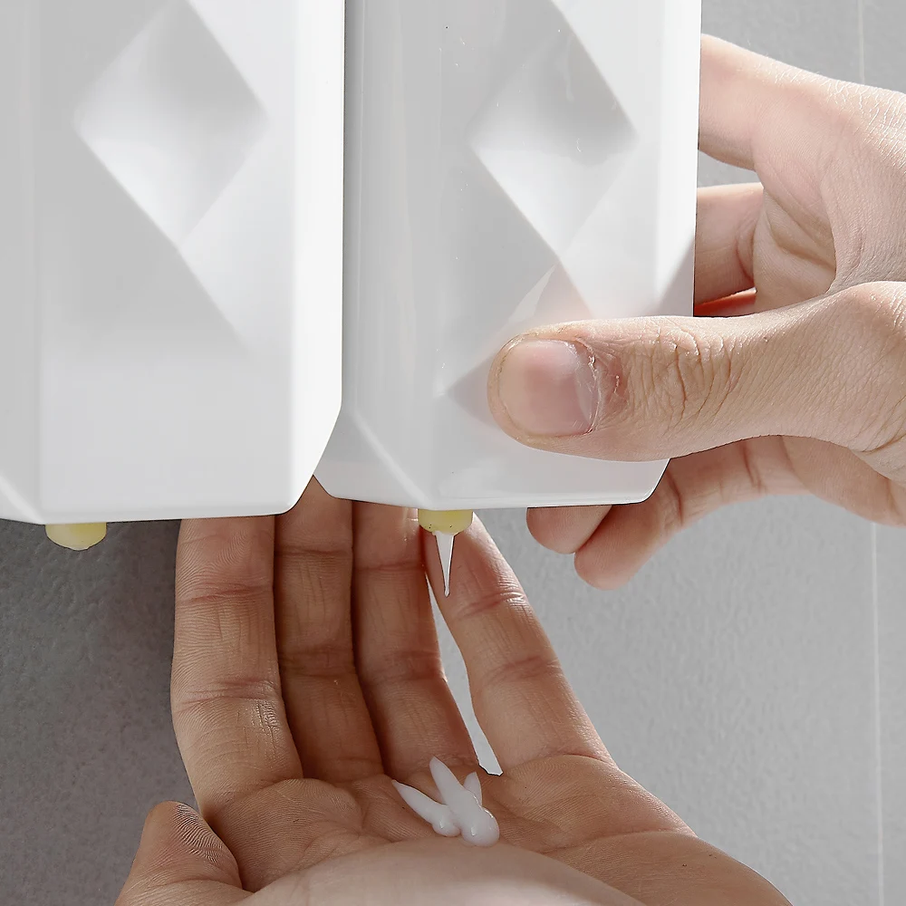 

Nail Free Wall Mounted Bathroom 350ML Soap Dispenser Mounted Shampoo Liquid Soap Bottle Bathroom Accessories