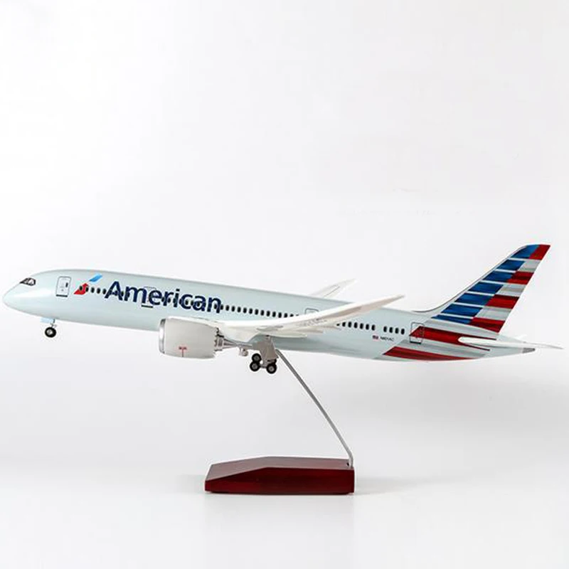 1/130 весы 47 см самолет Airbus B787 модель Американских авиалиний светодиодный