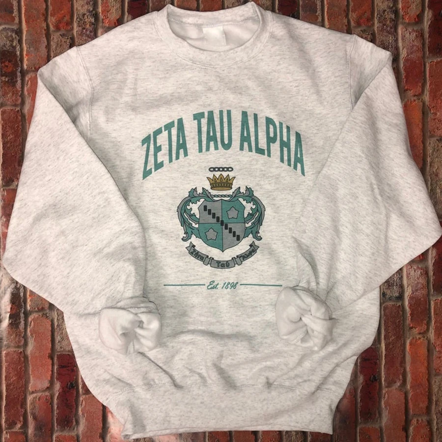 

Zeta Tau Alpha Fashion printed casual long-sleeved sweatshirt