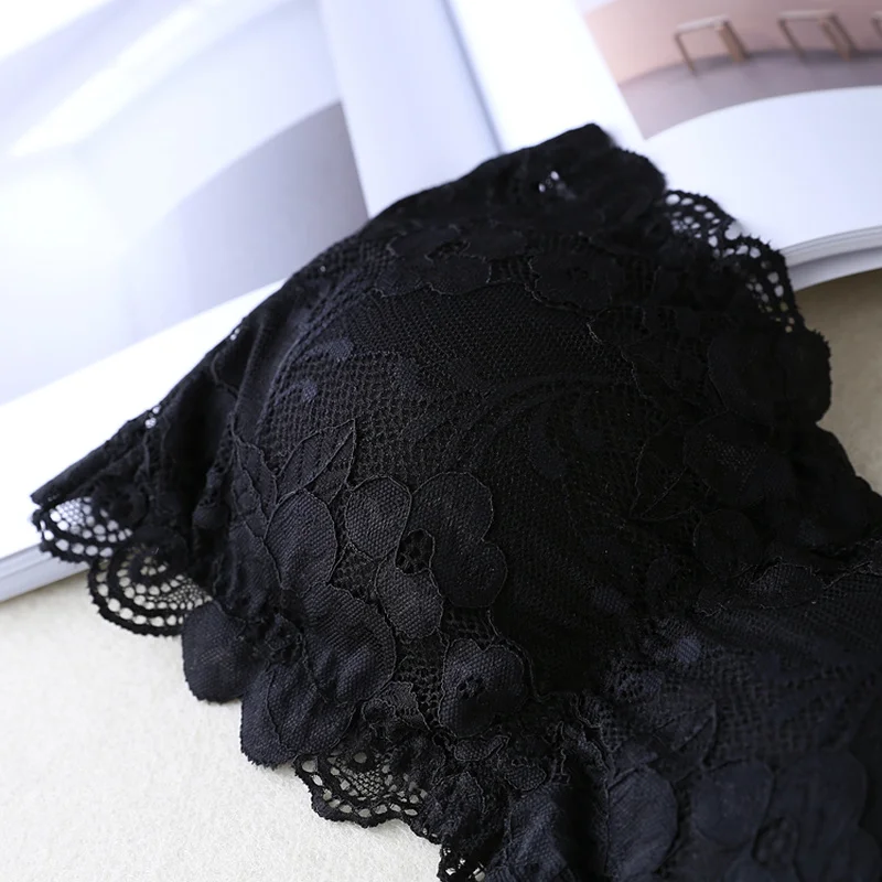 1 шт. модные летние женские цветочные кружева Bandeau бесшовный бандо без косточек Размеры 4-крюк бюстгальтер без бретелек топ