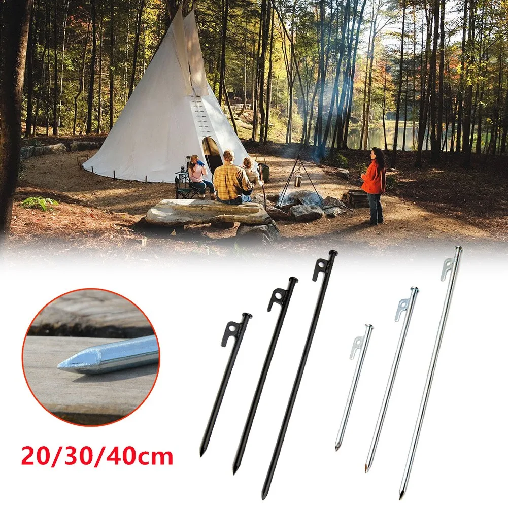 

20/30/40cm Steel Metal Camping Tent TravelCamping Accessories Tent Beach Canopy Camping Stakes Peg Ground Nail
