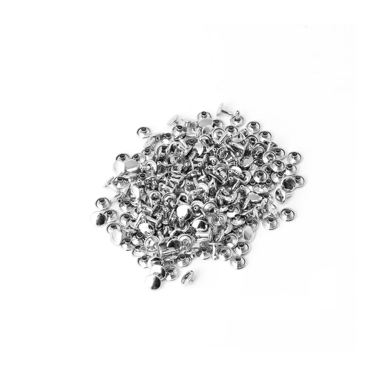 

100x Double Cap Tubular Metal Leather Craft Repairs Studs Punk Spike Decor