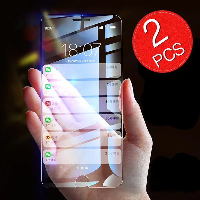 2 шт Защита экрана для iphone X XS XR XSMAX 9H 2.5D Закаленное стекло пленка iphone5 5S 6 6s 6plus 7 7plus 8