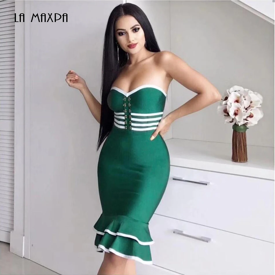 Высококачественное зеленое черное фиолетовое сексуальное платье без бретелек