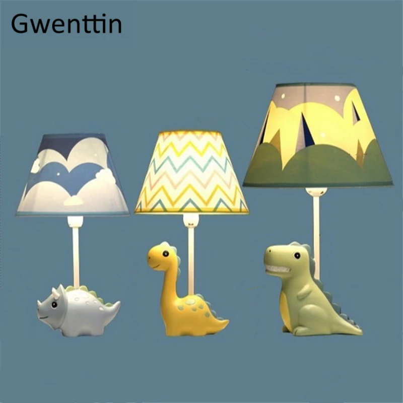 Мультяшные настольные лампы в виде динозавра для спальни кровати прикроватные