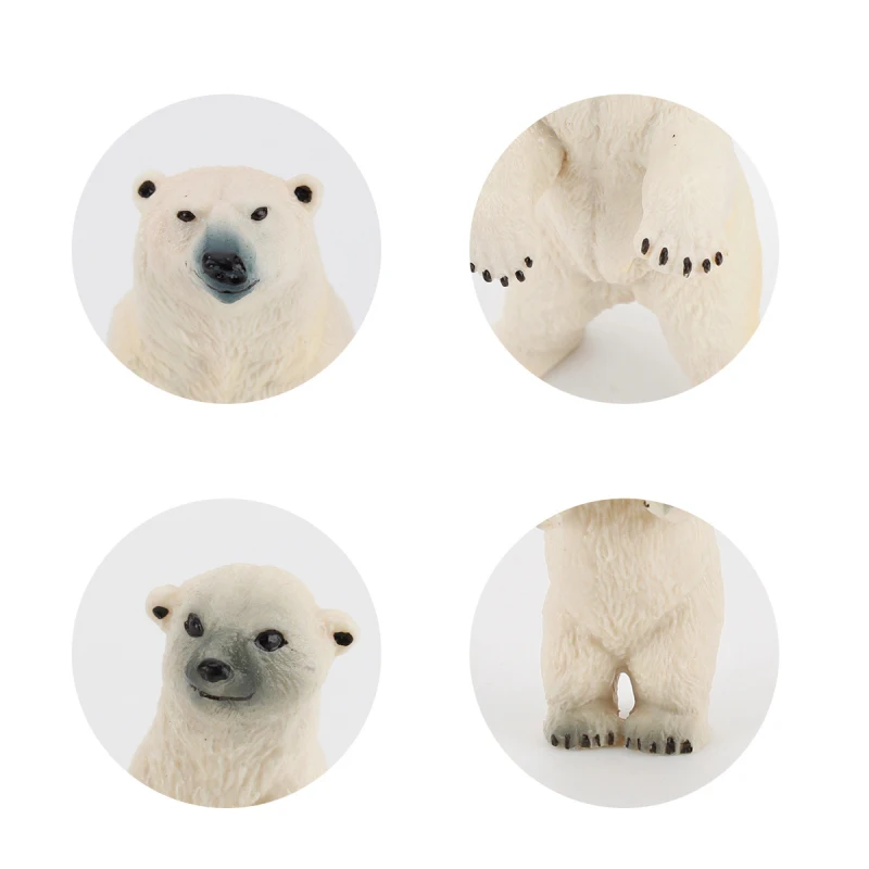 

New Simulation Wildlife Polar Bear Model Children Science Education Figures Desktop Decorations Kids Cute Resin Doll Baby Gift