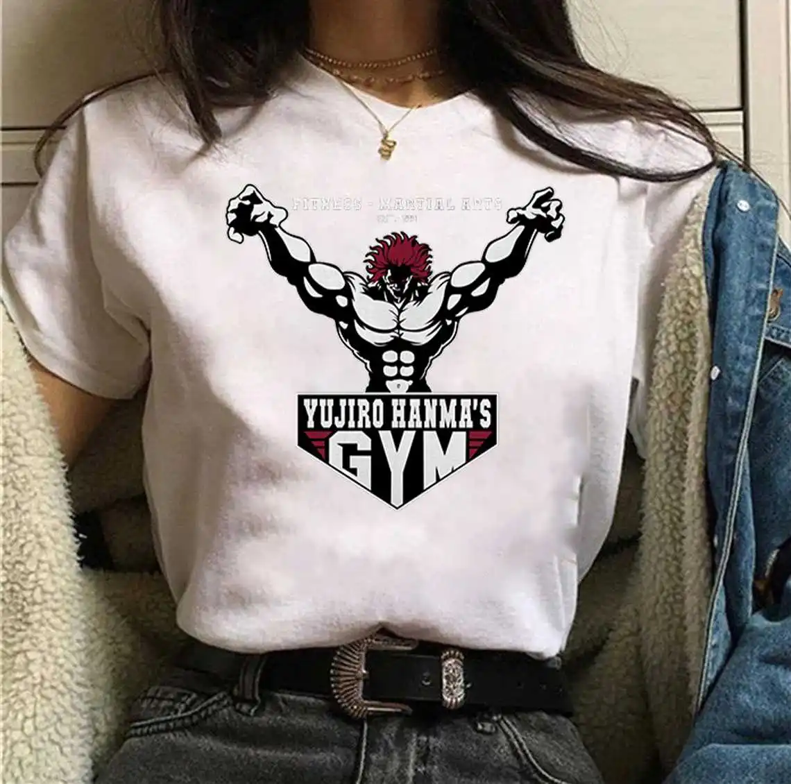 

Baki The Grappler Classic Punk T-shirt for Teenagers Casual Wear O-neck Fashion Boxing Graphic Harajuku T Shirts Men
